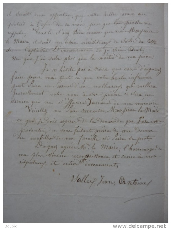 PRISON (1867) - Maison CENTRALE De Nîmes - Lettre De Détenu : Jean Antoine SALLET - Other & Unclassified