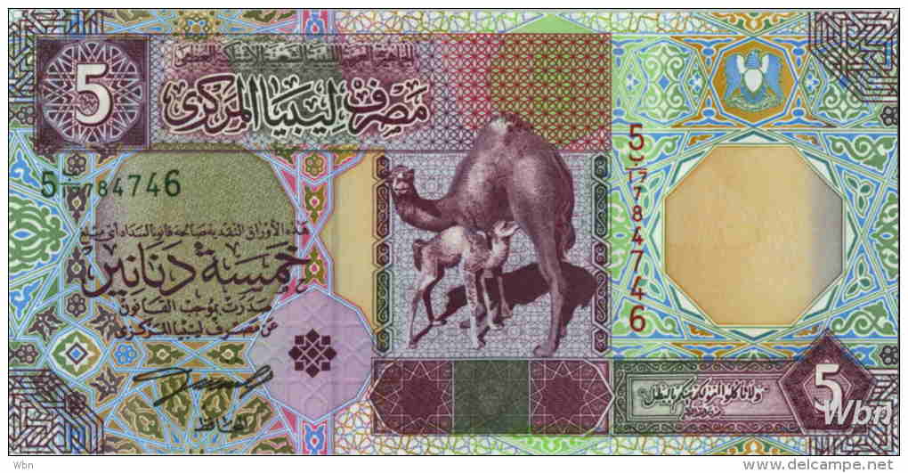 Libya 5 Dinars (P65) 2002 Sign 4 -UNC- - Libya