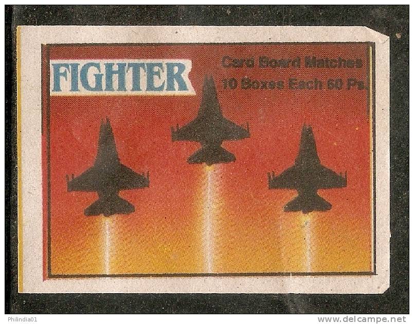 India Fighter Aircraft Aeroplane Transport Match Box Packet Label Large Size Inde Indien # 3624 - Matchbox Labels