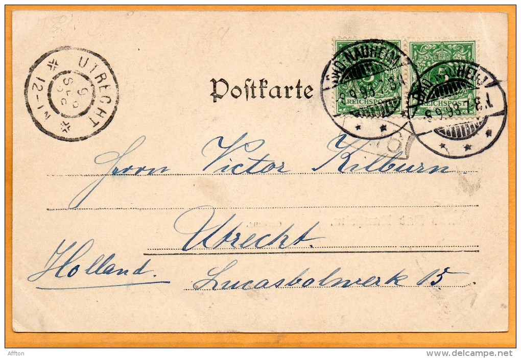 Gruss Aus Bad Nauheim 1898 Postcard - Bad Nauheim