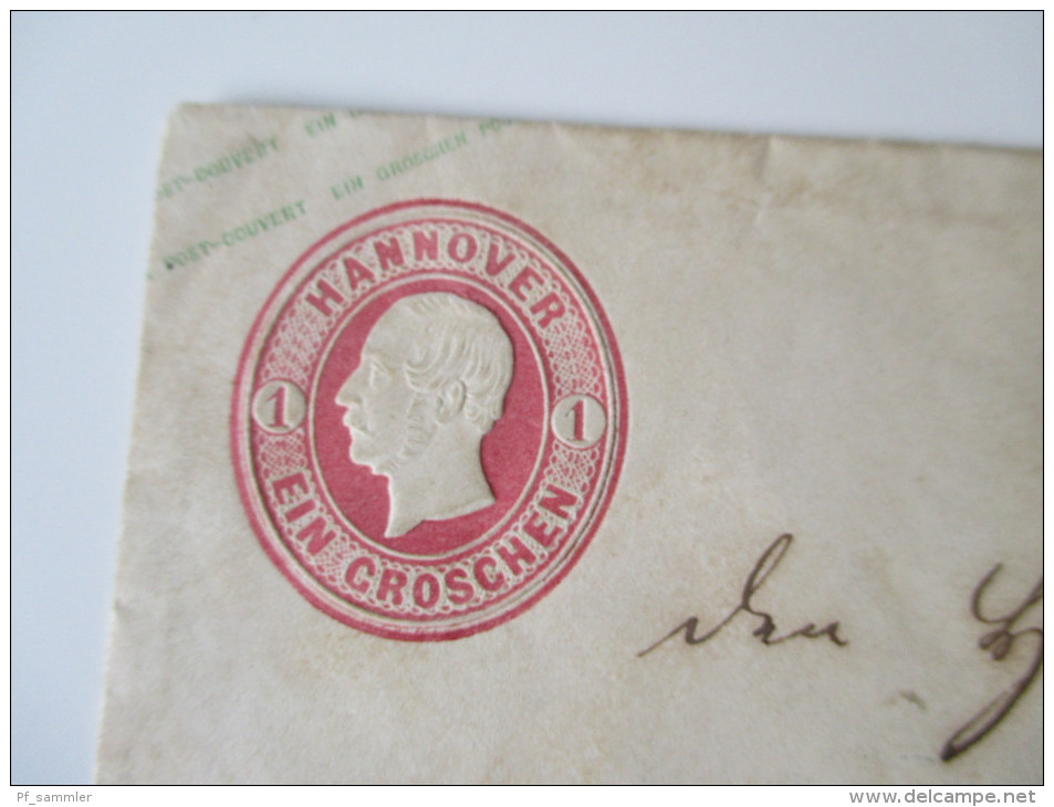 Hannover Ganzsachenumschlag U 5??  1859 ? Blauer Stempel Harburg - Hanovre