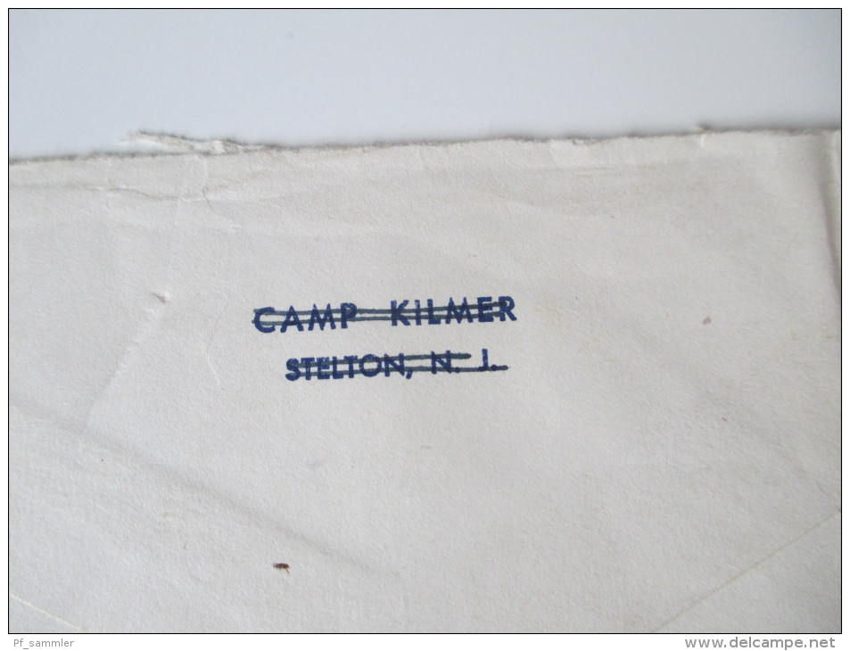 Letter US Army Postal Service 1943 A.P.O. Censored Capt. Paul E. Adolph A.P.O. 647 To Oxford. Envelope: Camp Kilmer - Covers & Documents
