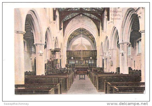 Edington Church INTERIOR Wiltshire BY CH WOOLWARD DEVIZES UNUSED - Sonstige & Ohne Zuordnung