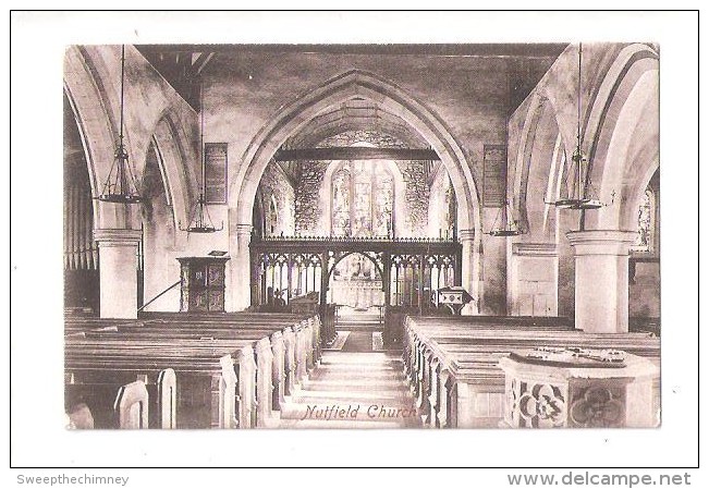 Nutfield Church INTERIOR Near Redhill Surrey Unused Postcard - Surrey