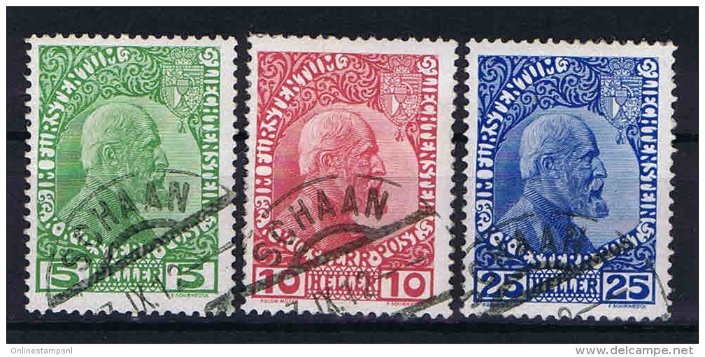 Liechtenstein: 1912 Mi Nr 1 - 3 Used Some Paper Traces On Back - Used Stamps