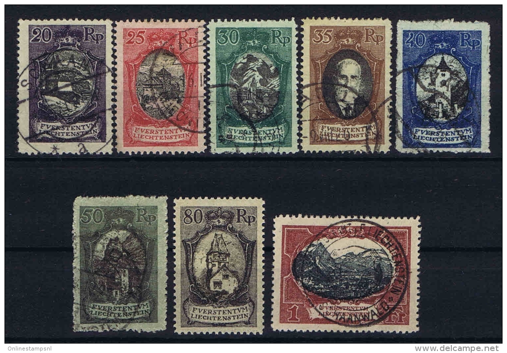 Liechtenstein: 1921 Mi Nr 53 - 60  Used 80 Rp - MH/* - Gebraucht