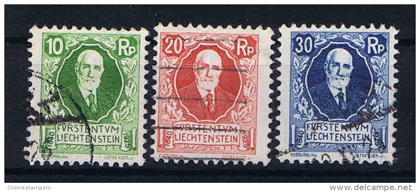 Liechtenstein: 1925 Mi Nr 72 - 74  Used, - Used Stamps