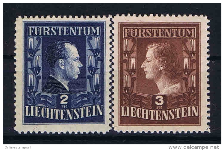 Liechtenstein: 1951  Mi Nr 304-305 A  MNH/**  12 X 12,5 Perforation. - Neufs