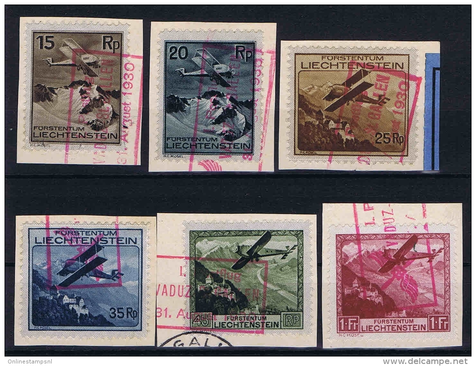 Liechtenstein: 1930  Mi Nr 108 - 113 Used - Poste Aérienne