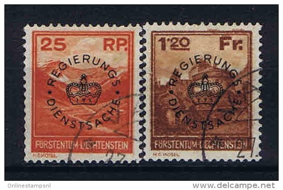 Liechtenstein: 1933 Dienstmark  Mi Nr 9 - 10 Used - Dienstzegels