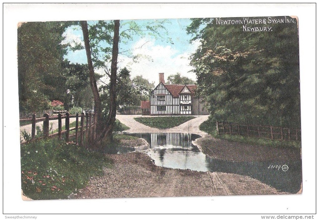 Newtown Water And Swan Inn Nr Newbury Berks USED 1905 ?? - Andere & Zonder Classificatie