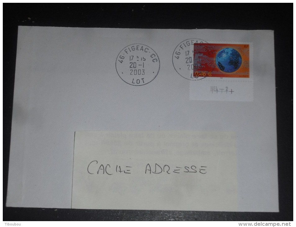 FIGEAC CC - LOT - CACHET ROND MANUEL SUR YT 3532 - MONDE RESEAU ENTREPRISES - - Cachets Manuels