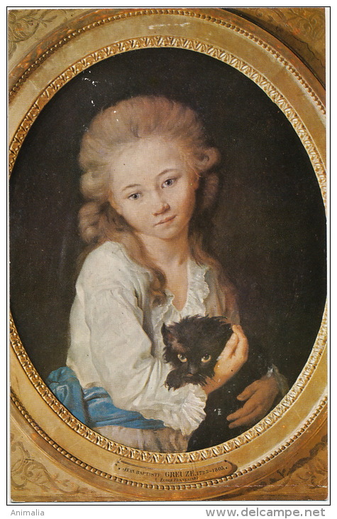 Eugenie De Baculard D' Arnaud Et Chat Noir Par Greuze Né A Tournus  Black Cat - Chats