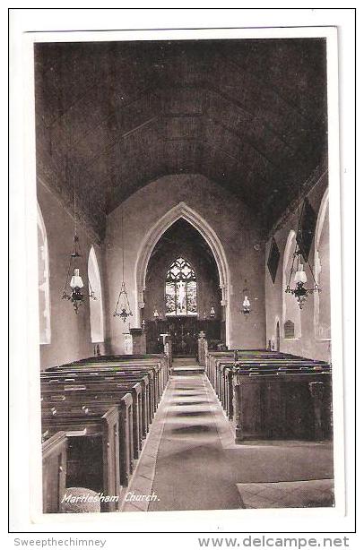 Martlesham Church INTERIOR Nr Ipswich Suffolk  OLD Postcard - Altri & Non Classificati