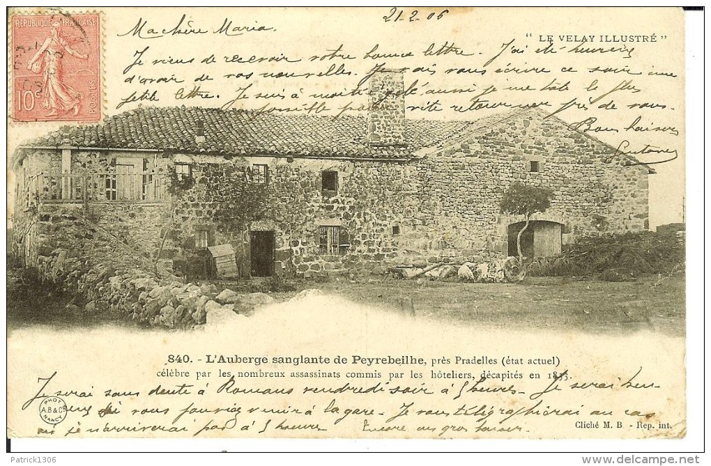 CPA - PEYREBEILHE, Près PRADELLE, L'auberge Sanglante- 10312 - Autres & Non Classés