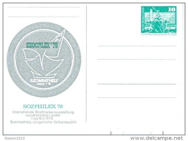 DDR P83 Postkarte Ungebraucht 10 Pf. Rathausstrasse Berlin Sozphilex 1978 Internationale Briefmarkenausstellung - Postales - Nuevos