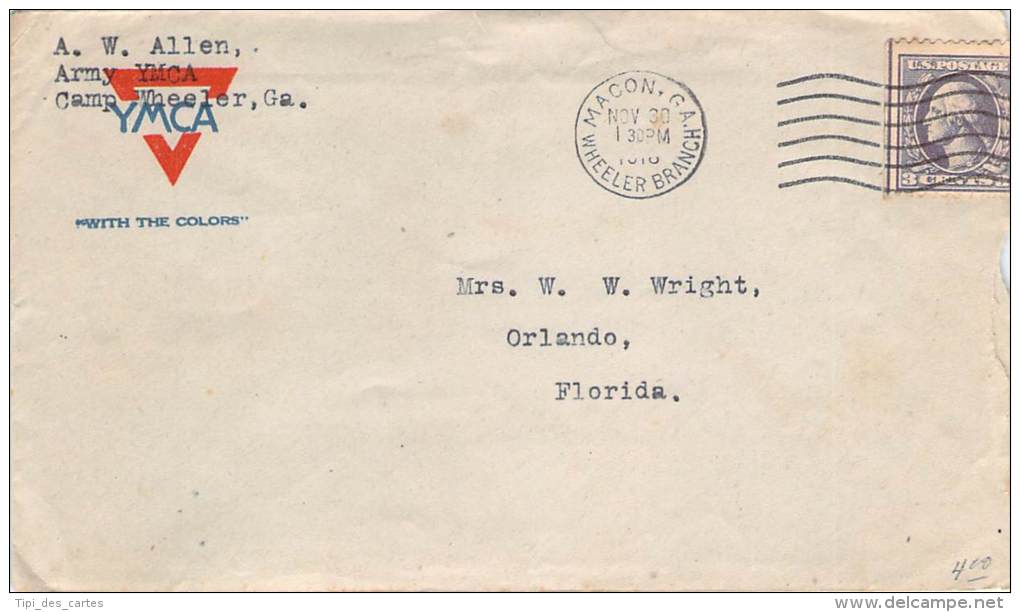 Militaria - Y.M.C.A., U.S. Army, To Florida, 1918 - Briefe U. Dokumente