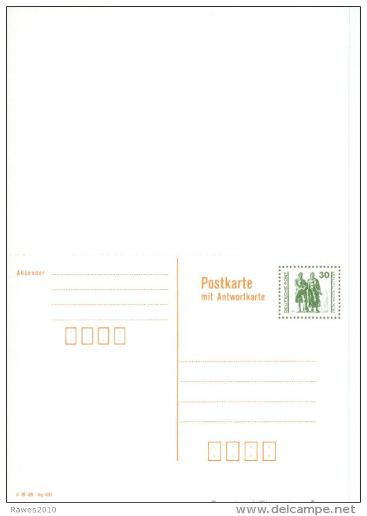 DDR P108 Postkarte + Antwort Ungebraucht 30 Pf. Goethe - Schiller - Denkmal Weimar - Postkarten - Ungebraucht