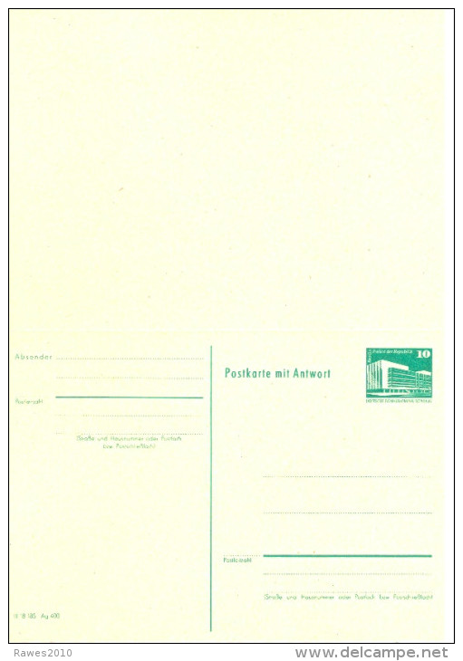 DDR P85 Postkarte + Antwort Ungebraucht 10 Pf. Palast Der Republik Berlin - Cartes Postales - Neuves
