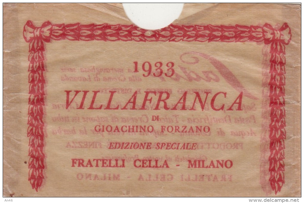 CALENDARIETTO-ALMANACCO-CALENDARIO-ANNO 1933 -VILLAFRANCA-CAVOUR-EDIZIONE SPECIALE* PARRUCCHIERE SOMMA FRANCESCO- - Kleinformat : 1921-40