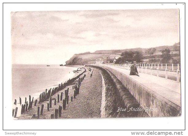 BLUE ANCHOR BEACH SEAFRONT NR MINEHEAD OLD Postcard SOMERSET - Altri & Non Classificati