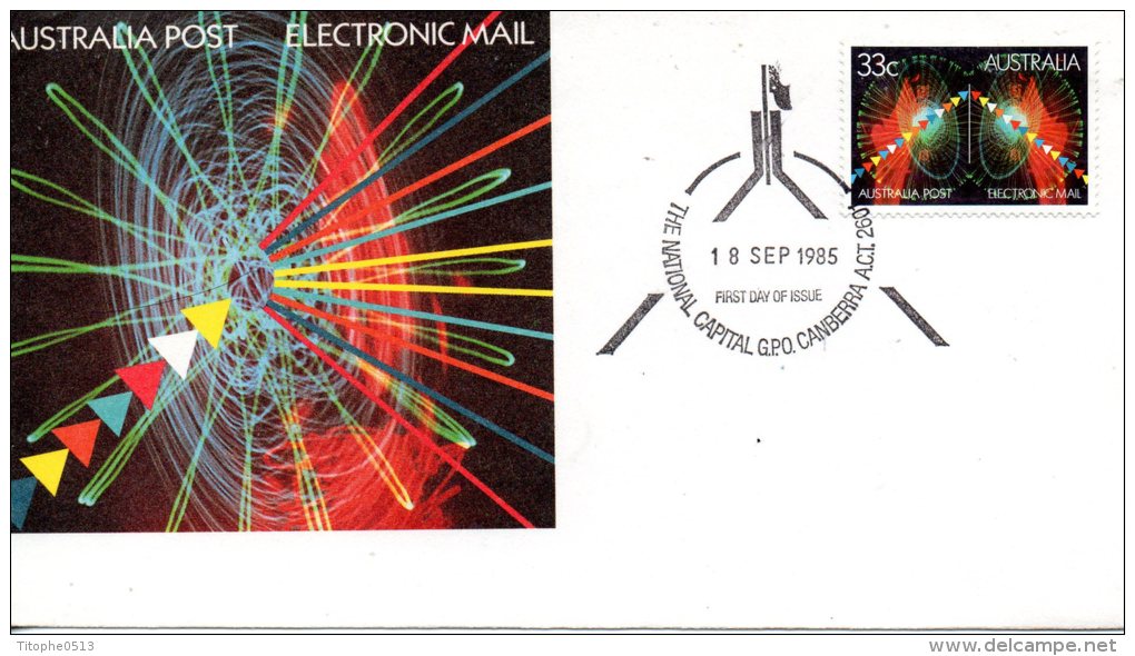 AUSTRALIE. N°921 Sur Enveloppe 1er Jour (FDC) De 1985. Poste électronique. - Informatik