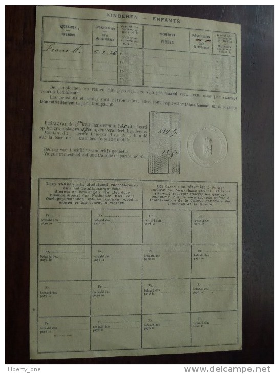 HOEVEN Théodore Nationale Kas Voor Oorlogspensioenen Anno 1940/41 - 2 Stuks Docu ( Zie Foto´s Voor Details) ! - Documents