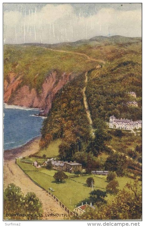 SALMON ART CARD - CARRUTHERS - 4221 - COUNTISBURY HILL, LYNMOUTH - Lynmouth & Lynton