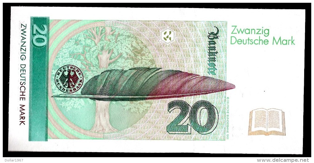 304 :20 Dm Duitsland /Ersatznote Za Serie 1-10-1993... See The Scans For Condition. ( Originalscan !!! ) - 20 Deutsche Mark