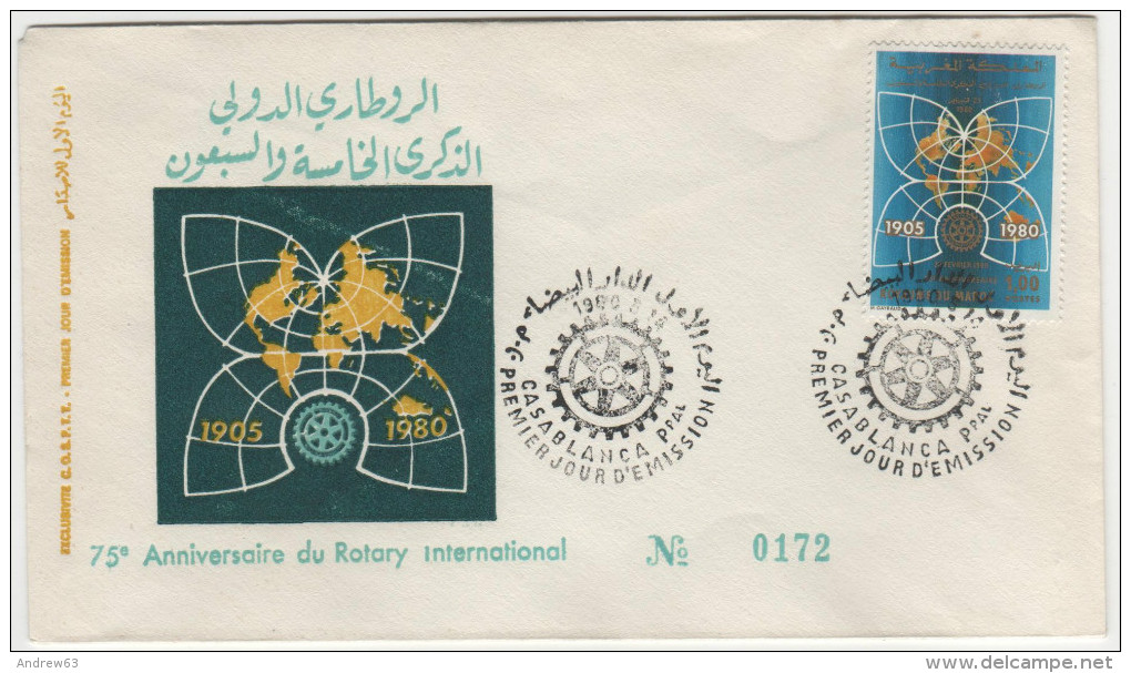 MAROCCO - MAROC - 75ème Anniversaire Du Rotary International - 1980 - FDC - Marocco (1956-...)