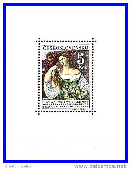 CZECHOSLOVAKIA 1965 TITIAN'S PAINTING S/S SC#1336 MNH CV.$6.00  COSTUMES (D01) - Blocks & Sheetlets