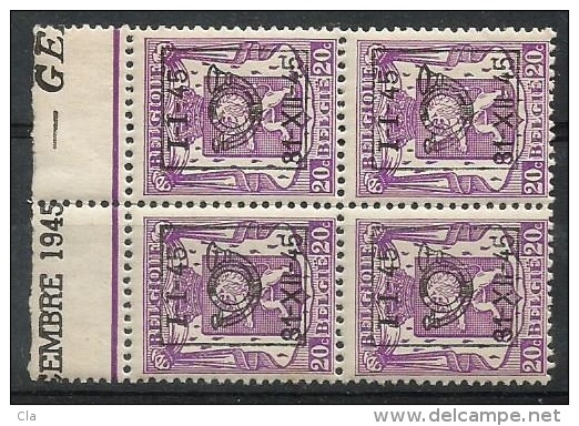 PRE 533  Bloc 4  **  Bdf    Embre 1945  GE - Typo Precancels 1936-51 (Small Seal Of The State)