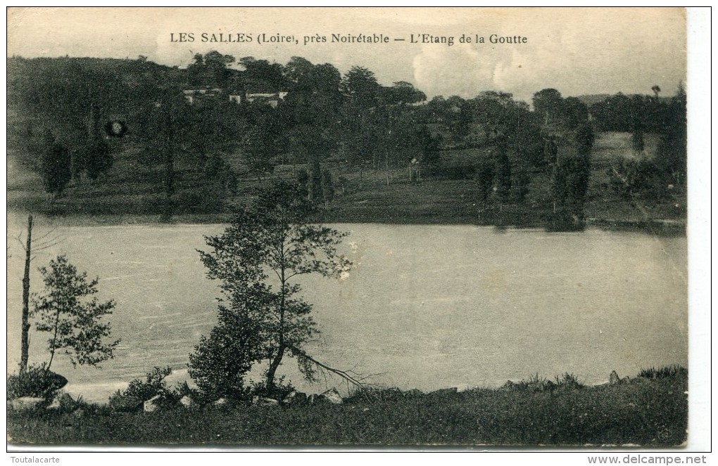 CPA 42 LES SALLES PRES NOIRETABLE L ETANG DE LA GOUTTE 1921 - Noiretable