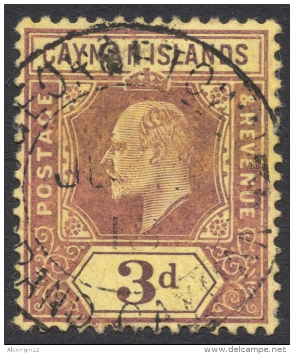 Cayman Islands, 3 P. 1908, Sc # 24, Mi # 24Y, Used - Cayman Islands