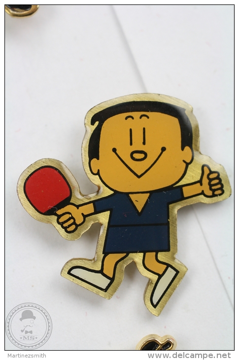 Ping Pong Japan Mascot - Blue Shirt - Pin Badge #PLS - Otros & Sin Clasificación