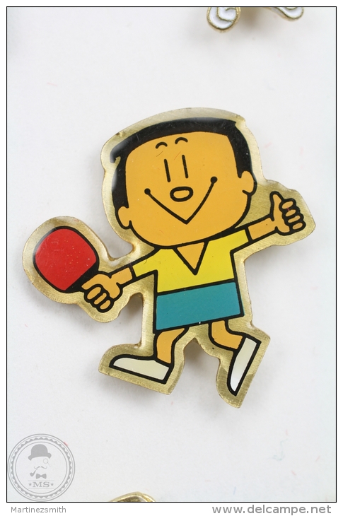 Ping Pong Japan Mascot - Yellow Shirt - Pin Badge #PLS - Otros & Sin Clasificación