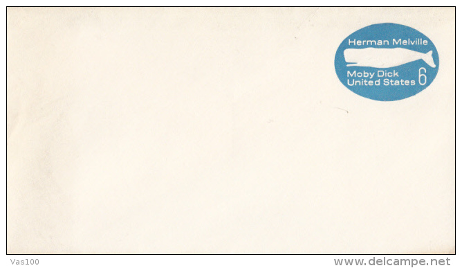 HERMAN MELVILLE- MOBY DICK, EMBOISED COVER STATIONERY, ENTIER POSTAL, USA - 1901-20