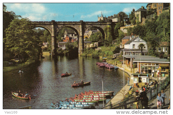 CPA KNARESBOROUGH- RIVERSIDE, BRIDGE, BOATS - Harrogate