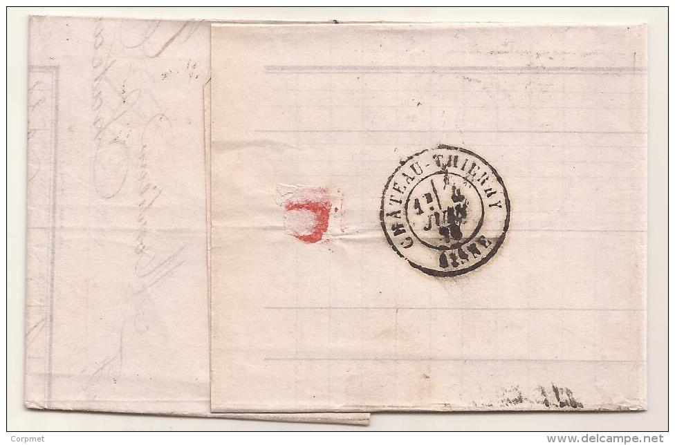 FRANCE - 1876  Yv. # 60 - Ceres 25c Complete Entire Fom CHALONS S/ MARNE To CHATEAU THIERRY - 1871-1875 Cérès