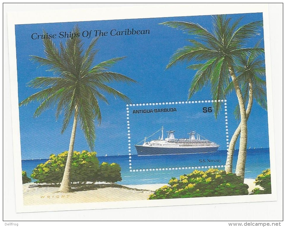 Antigua 1989 Sg 1ms1824  Cruise Ships MNH Cv £7 In 2010 - Antigua E Barbuda (1981-...)