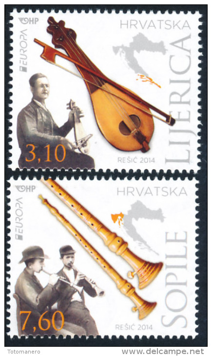 CROATIA/Kroatien EUROPA 2014 "National Music Instruments"Set 2v** - 2014