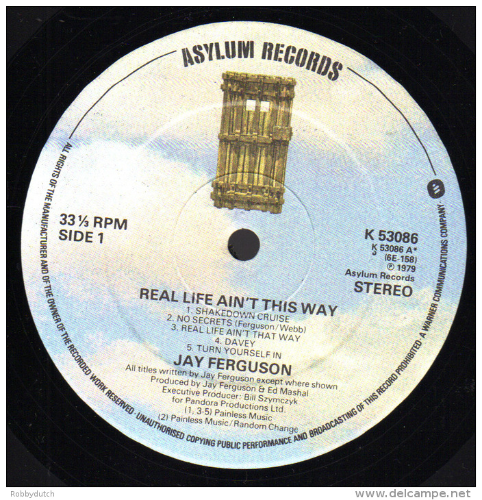 * LP *  JAY FERGUSON  (ex Spirit &amp; Jo Jo Gunne) - REAL LIFE AIN'T THIS WAY (UK 1979 EX!!!) - Rock