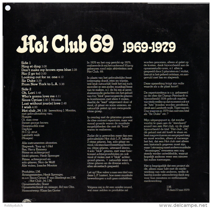 * LP *  HOT CLUB 69 - 1969-1979 (Holland 1979 EX-!!!) - Jazz