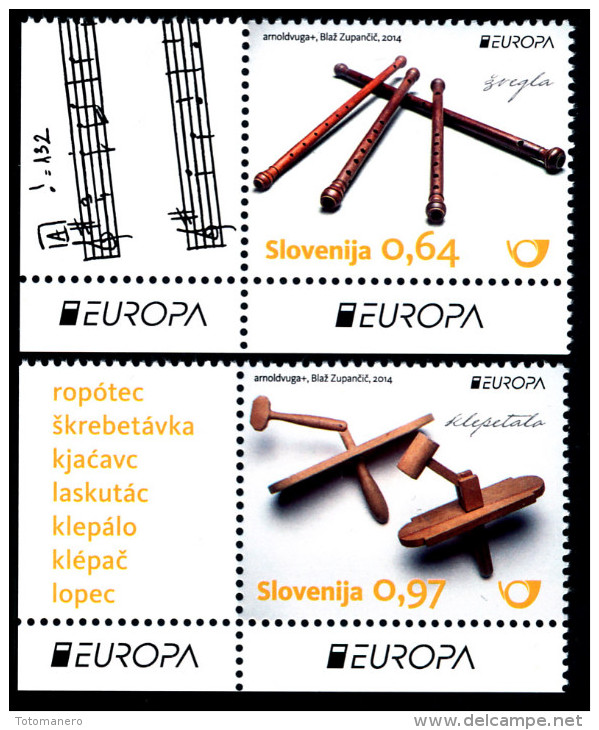 SLOVENIA/Slowenien EUROPA 2014 "National Music Instruments" Set Of 2v** - 2014