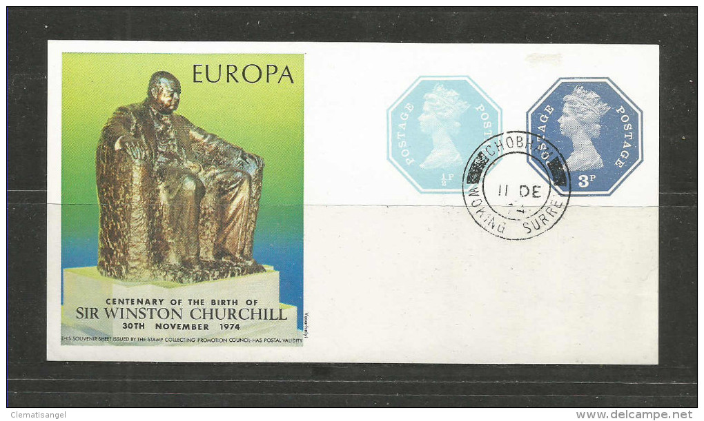 TOP!! GROSSBRITANIEN * EUROPA WINSTON CHURCHILL * SOUVENIR SHEET * GESTEMPELT * 1974 **!! - Blocks & Miniature Sheets