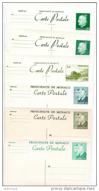 MONACO - ENTIER POSTAUX - 6 CARTES POSTALES RÉF. STORCH & FRANCON N° G1 - H1 - A1 - A1 à C1 - NEUVE & LUXE - Entiers Postaux