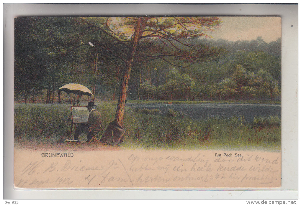 1000 BERLIN - GRUNEWALD, Am Pech See, Maler, 1912 - Grunewald