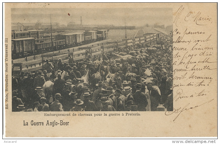 Guerre Anglo Boer Boer War Embarquement Chevaux Gare Pretoria Pretoria Station - Afrique Du Sud