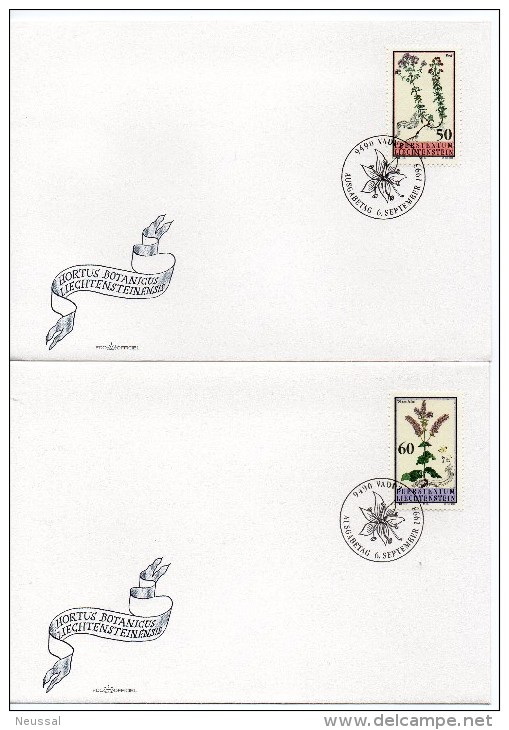 4 Cartas Serie De Liechtenstein 1993 - Brieven En Documenten