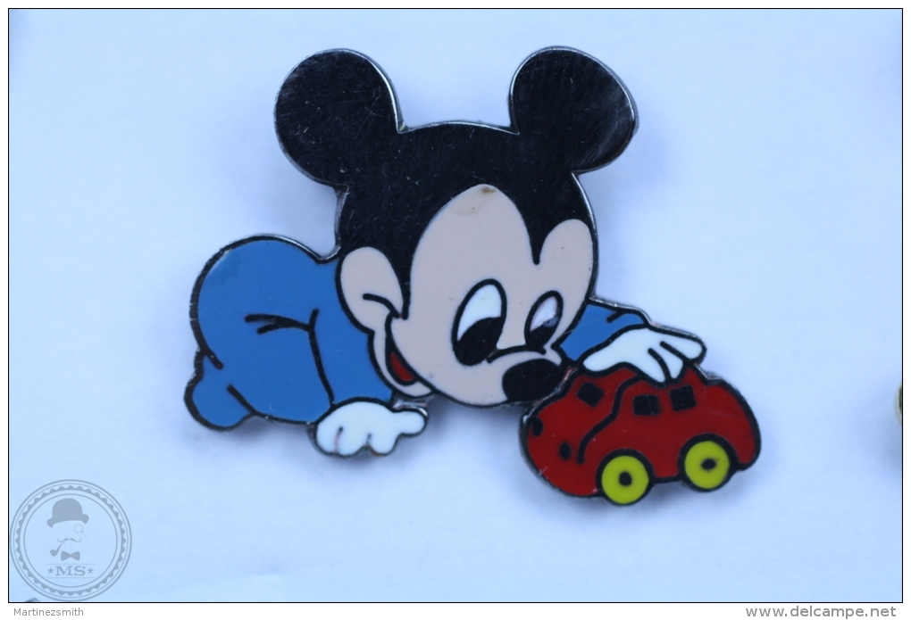 Disney Mickey Mouse Baby Playing With Toy Car - Pin Badge #PLS - Disney